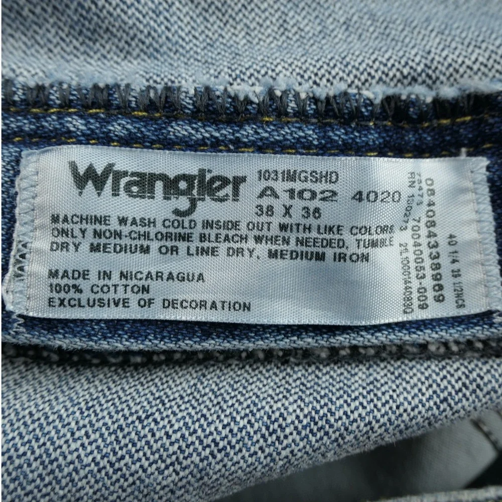 Wrangler Jeans Mens 38x36 George Strait Cowboy Cut Relaxed Fit Denim Blue Tall
